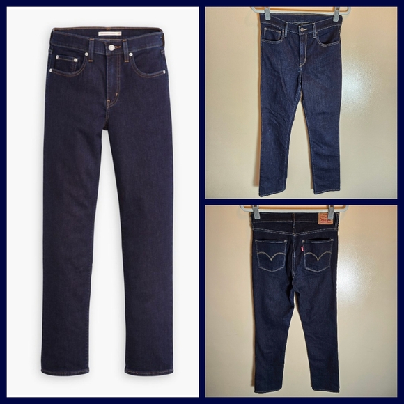 Levi's Denim - Levi Strauss 724 High Rise Straight W29 L30 Women's Denim Dark Blue Stretch NWOT